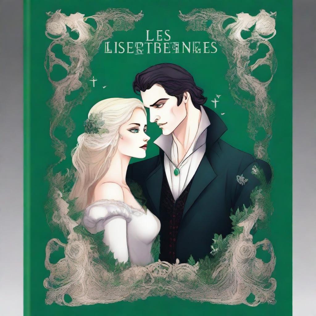 Create an animated book cover for an illustrated novel titled 'Les Liens Éternels Brisés