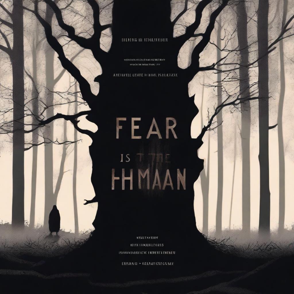 A dramatic book cover titled 'Fear is the Curse of Human'