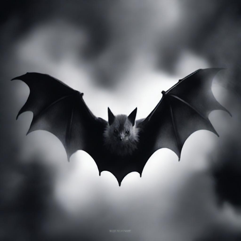 A captivating book cover featuring a bat emerging from the darkness with smoke swirling around it