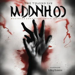 A dark and intense book cover titled 'Midnight Blood' featuring tattooed hands holding a bat