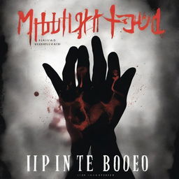 A dark and intense book cover titled 'Midnight Blood' featuring tattooed hands holding a bat