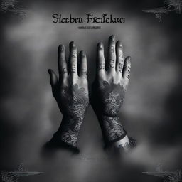 A dark and mysterious book cover featuring tattooed hands holding a bat