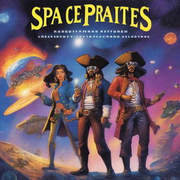 A book cover titled 'Space Pirates: A Journey through the Stellar Universe'