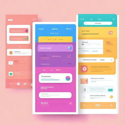 Create a whimsical and colorful email interface design for a fictional email service called 'Javnoi'