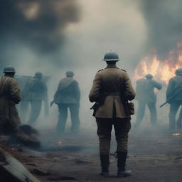 Create a thumbnail for a video about the game Hell Let Loose, a First World War simulator game