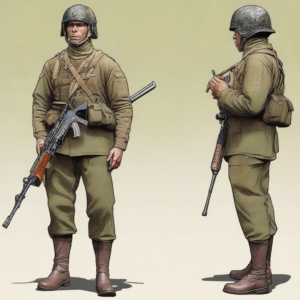 Desenhe um soldado de um jogo da Primeira Guerra Mundial