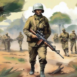 Desenhe um soldado de um jogo da Primeira Guerra Mundial