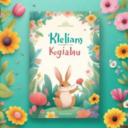 Design a magical book cover with the title 'Kelinci dan Kebun Ajaib'