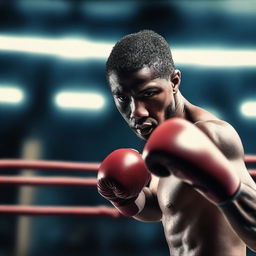 A powerful boxing fist in mid-punch, showing strength and determination