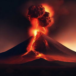 Create an image of a volcano exploding