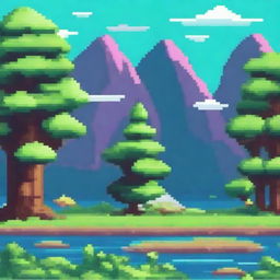 Create a seamless looping background in pixel art style