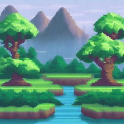 Create a seamless looping background in pixel art style