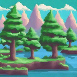 Create a seamless looping background in pixel art style