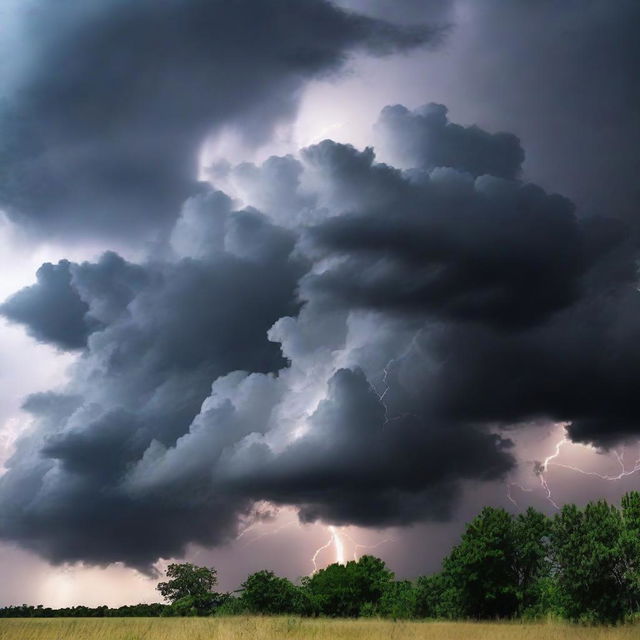 Create an image of clouds during a storm