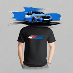 A stylish t-shirt design featuring a BMW M5 F90