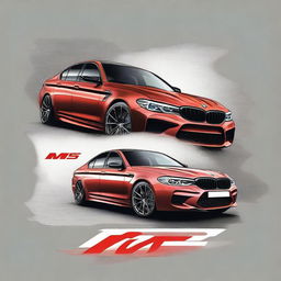 A stylish t-shirt design featuring the BMW M5 F90 Competition