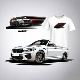 A stylish t-shirt design featuring the BMW M5 F90 Competition