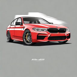 Create a t-shirt design featuring the BMW M5 F90 Competition