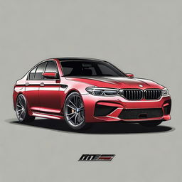 Create a t-shirt design featuring the BMW M5 F90 Competition