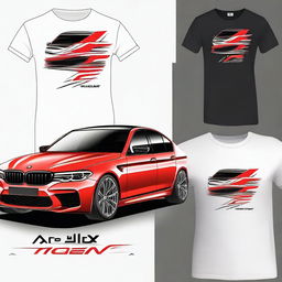 Create a t-shirt design featuring the BMW M5 F90 Competition