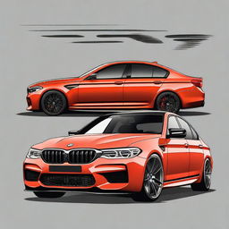 Create a t-shirt design featuring the BMW M5 F90 Competition