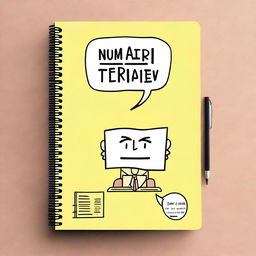 A sarcastic notebook cover designed for work meetings, featuring witty and humorous text and graphics