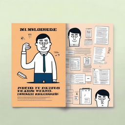 A sarcastic notebook cover designed for work meetings, featuring witty and humorous text and graphics