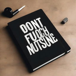 A bold and edgy notebook cover with the text 'DON'T TOUCH MY FUCKING NOTEBOOK' prominently displayed