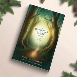 Create an intriguing book cover featuring a mysterious forest with a narrow path leading to an ancient, glowing portal