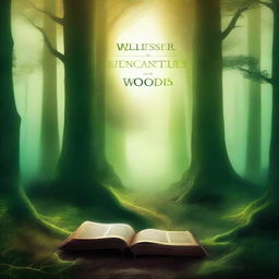 Create an intriguing book cover featuring a mysterious forest with a narrow path leading to an ancient, glowing portal