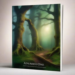 Create a captivating book cover featuring a mystical forest with ancient trees and a hidden path