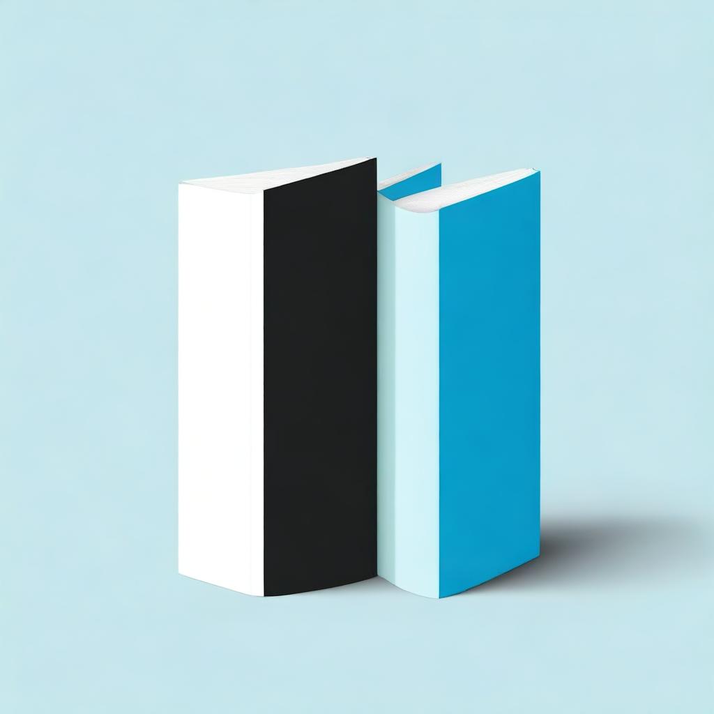 Create a book cover that is divided into two halves, with one half being black and the other half being blue