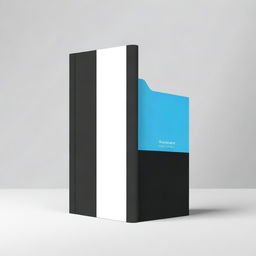 Create a book cover that is divided into two halves, with one half being black and the other half being blue