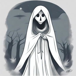 A caricature of La Llorona, a legendary figure from Latin American folklore