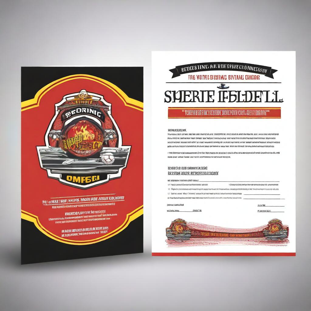 Create a full color art cover page for the Tournament Sportsplex of Tampa Bay's Hillsborough County Fire Inspection folder