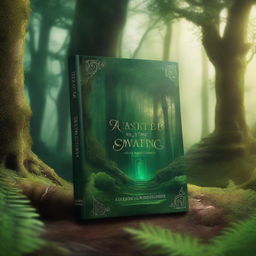 Create a captivating book cover featuring a mystical forest with a hidden ancient temple