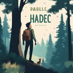 Create an engaging book cover featuring an adventurous scene with a mysterious forest and a brave protagonist standing at the edge, ready to explore