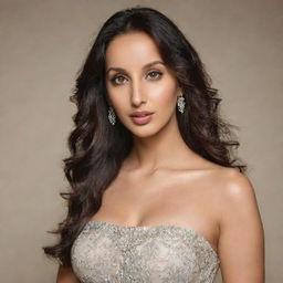 A portrait of the celebrity Nora Fatehi, capturing her distinctive features and stylish aura.