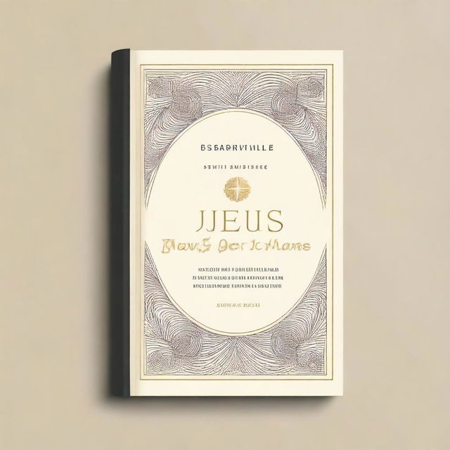 Create a book cover with the title 'Benefits of the Name Jesus' and the subtitle 'Discovering the Power and Peace in His Name'