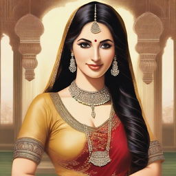 A depiction of a Punjabi girl with a focus on her traditional attire and cultural background