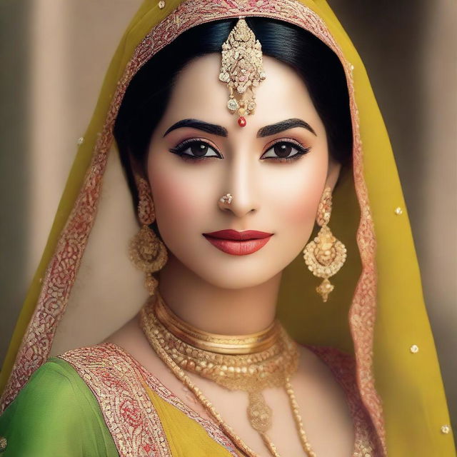 A depiction of a Punjabi girl with a focus on her traditional attire and cultural background