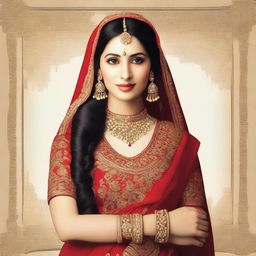 A depiction of a Punjabi girl with a focus on her traditional attire and cultural background