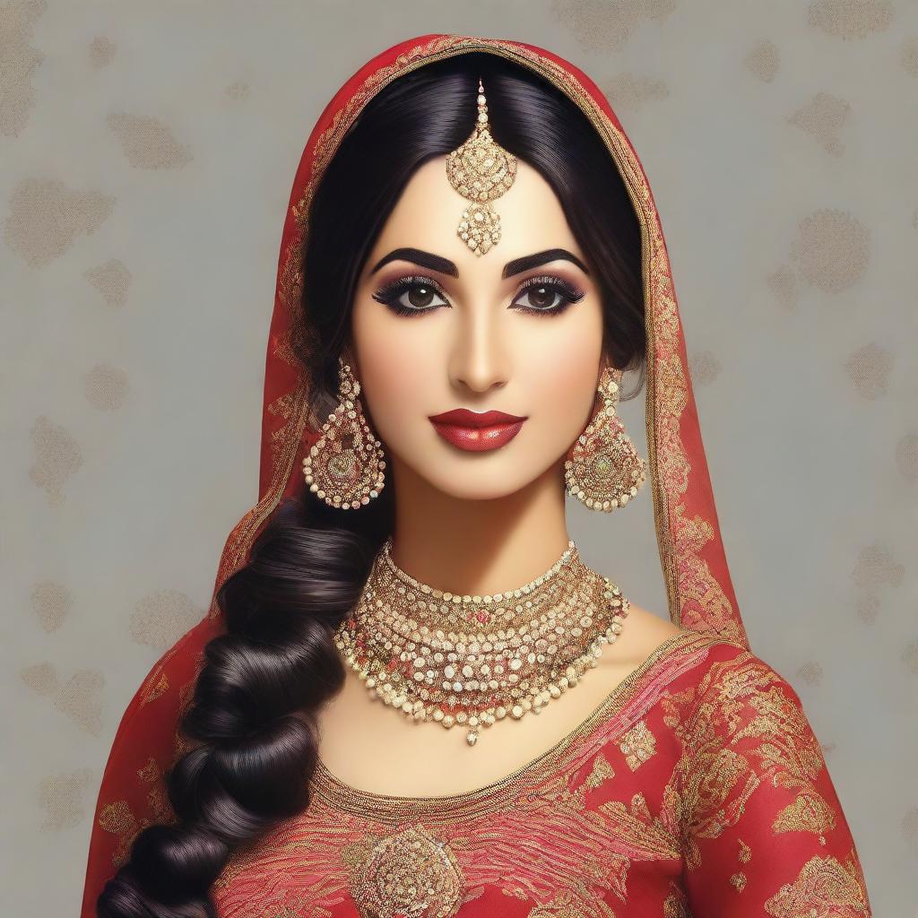 A depiction of a Punjabi girl in a respectful and culturally sensitive manner, focusing on her traditional attire and cultural background