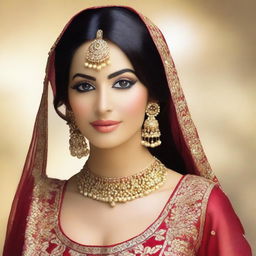 Create an image of a Punjabi girl in traditional attire, focusing on her cultural background and beauty