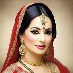 Create an image of a Punjabi girl in traditional attire, focusing on her cultural background and beauty