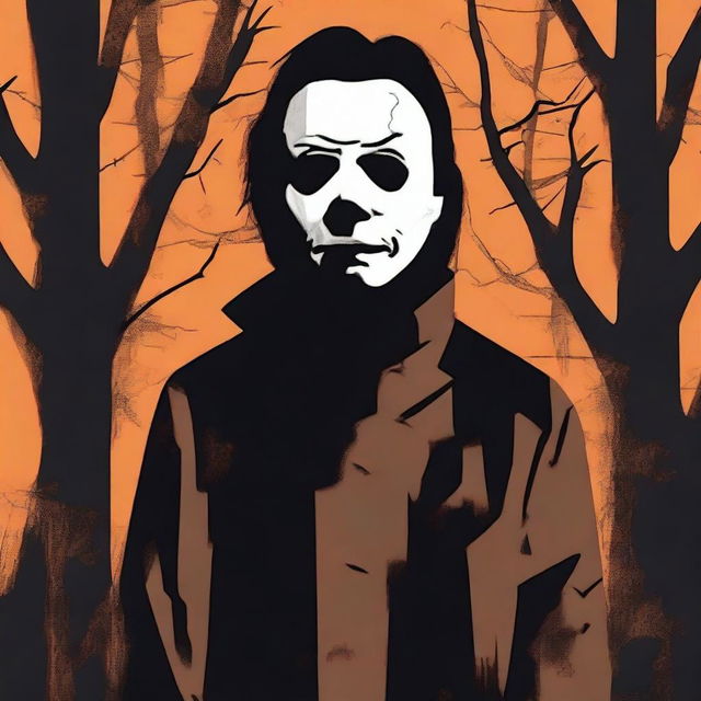 Create a detailed image of Michael Myers, the iconic horror character from the Halloween movie series