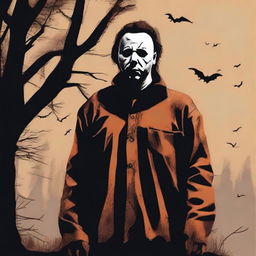 Create a detailed image of Michael Myers, the iconic horror character from the Halloween movie series