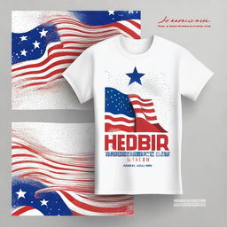 Create a vibrant T-shirt design celebrating Independence Day in Heber-Overgaard, Arizona