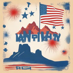 Create a vibrant T-shirt design celebrating Independence Day in Heber-Overgaard, Arizona