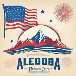 Create a vibrant T-shirt design celebrating Independence Day in Heber-Overgaard, Arizona